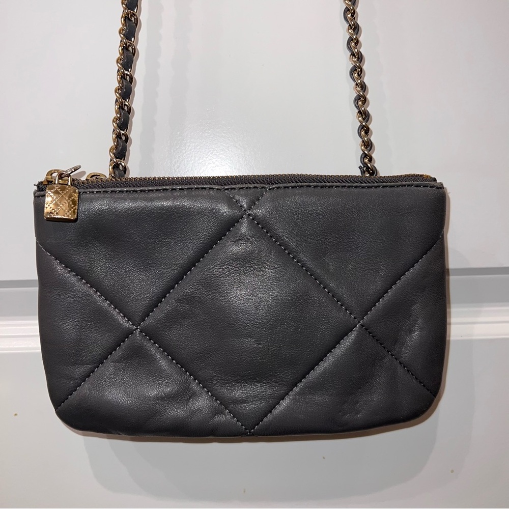Talbots Mini Grey Quilted Chain Bag